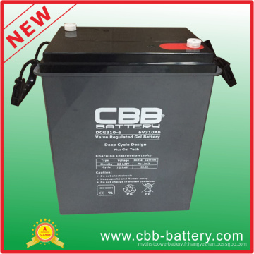 Batterie rechargeable en cycle profond 6V310ah Batterie à l&#39;acide à base de plomb scellée, batterie 6V SLA VRLA